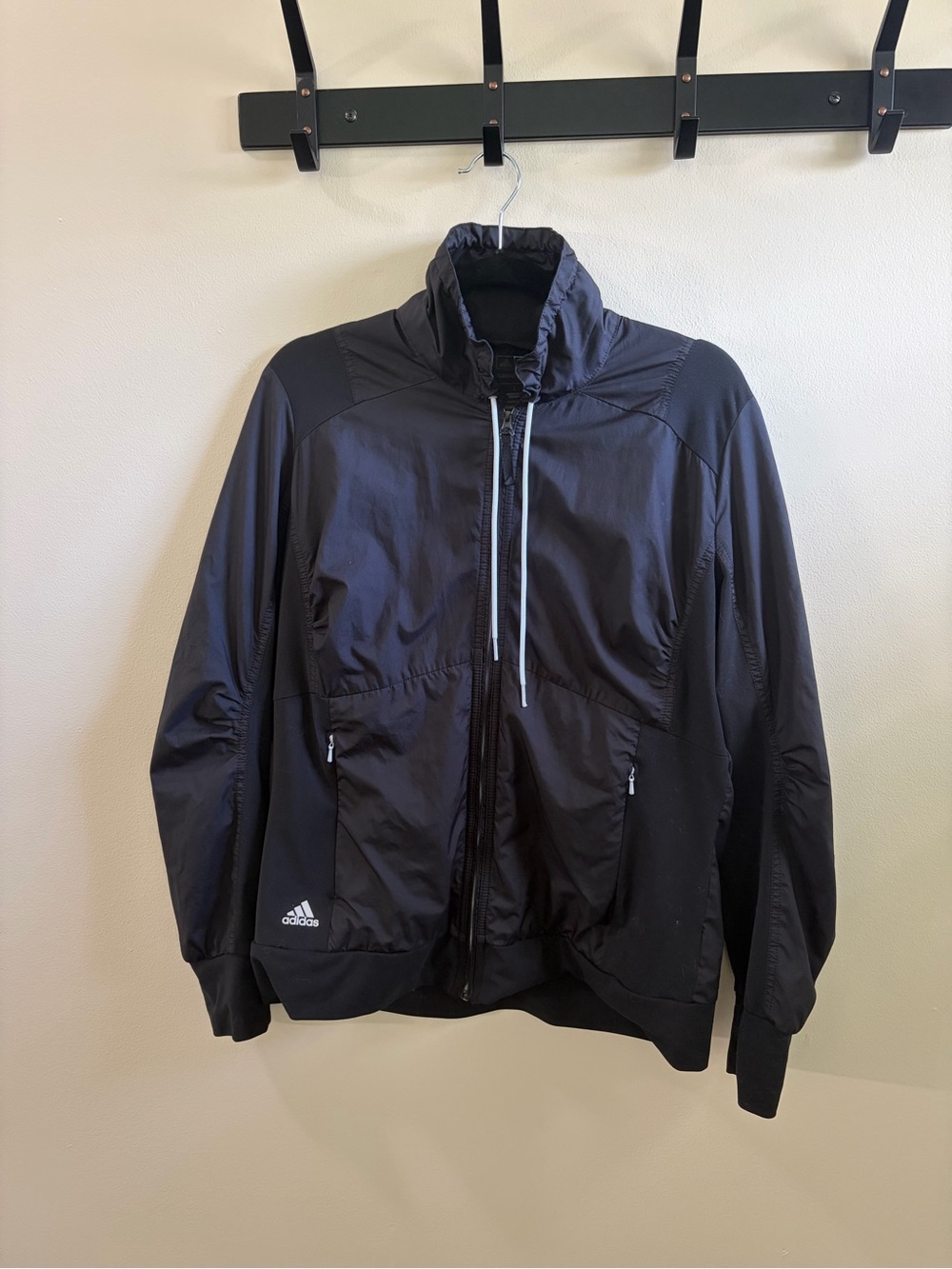 adidas Black Women's Lightweight Full-Zip Windbreaker